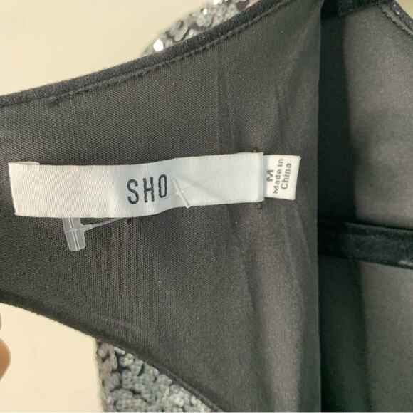 Tadashi Shoji Sho silver sequin long sleeves maxi gown size medium wedding guest - Picture 5 of 11